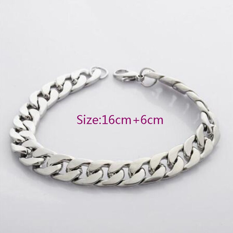 Men's HipHop Stainless Steel Punk Rock Bracelet Cuban Brake Chain Men's Bracelet Women's Jewelry Simple Style Hand Chain