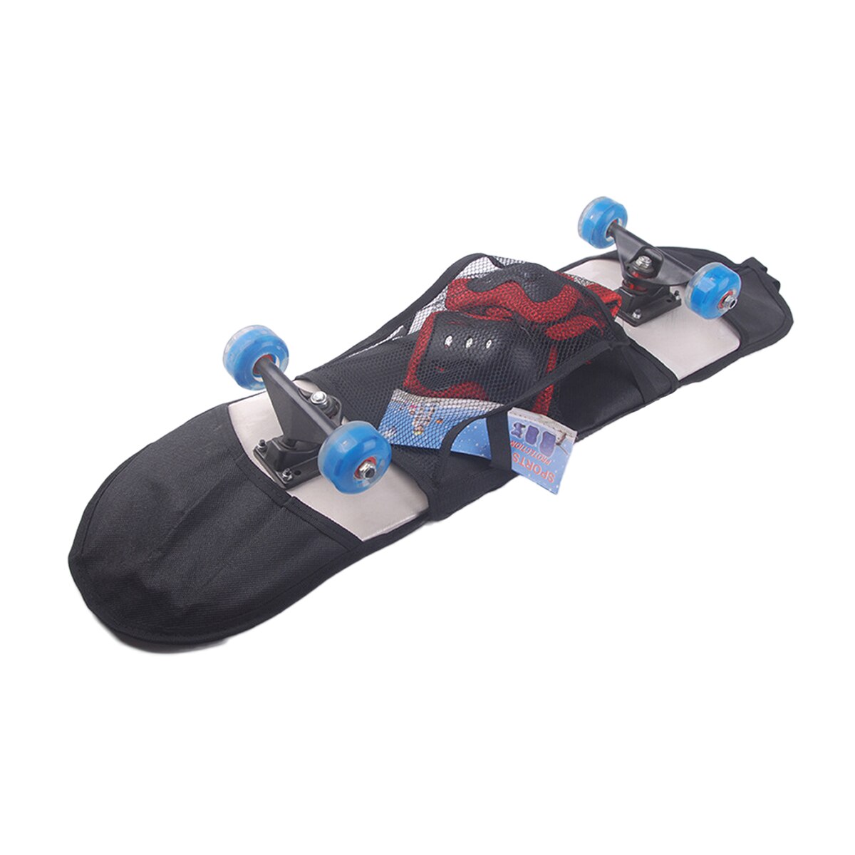 Skateboardtas schouderriem houder doorzichtig gaasvak universele holle reistas