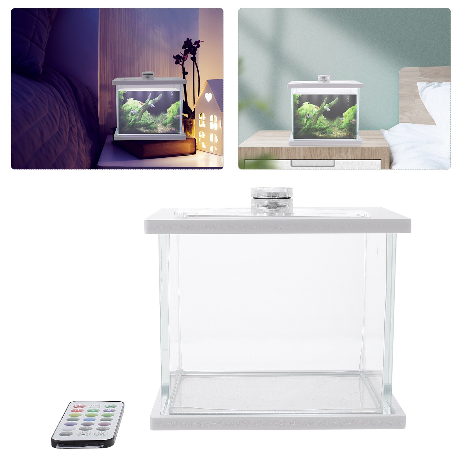 Multi-functional Fish Tank Glass Landscaping Aquarium Goldfish Container