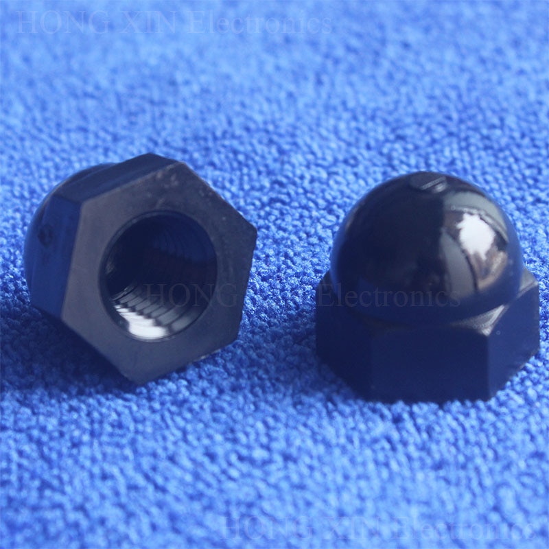 1Pcs RoHS M3 M4 M5 M6 M8 M10 M12 Black Nylon Nut Plastic Cap Nuts Decorative Acorn Nut brand high Plastic hexagon