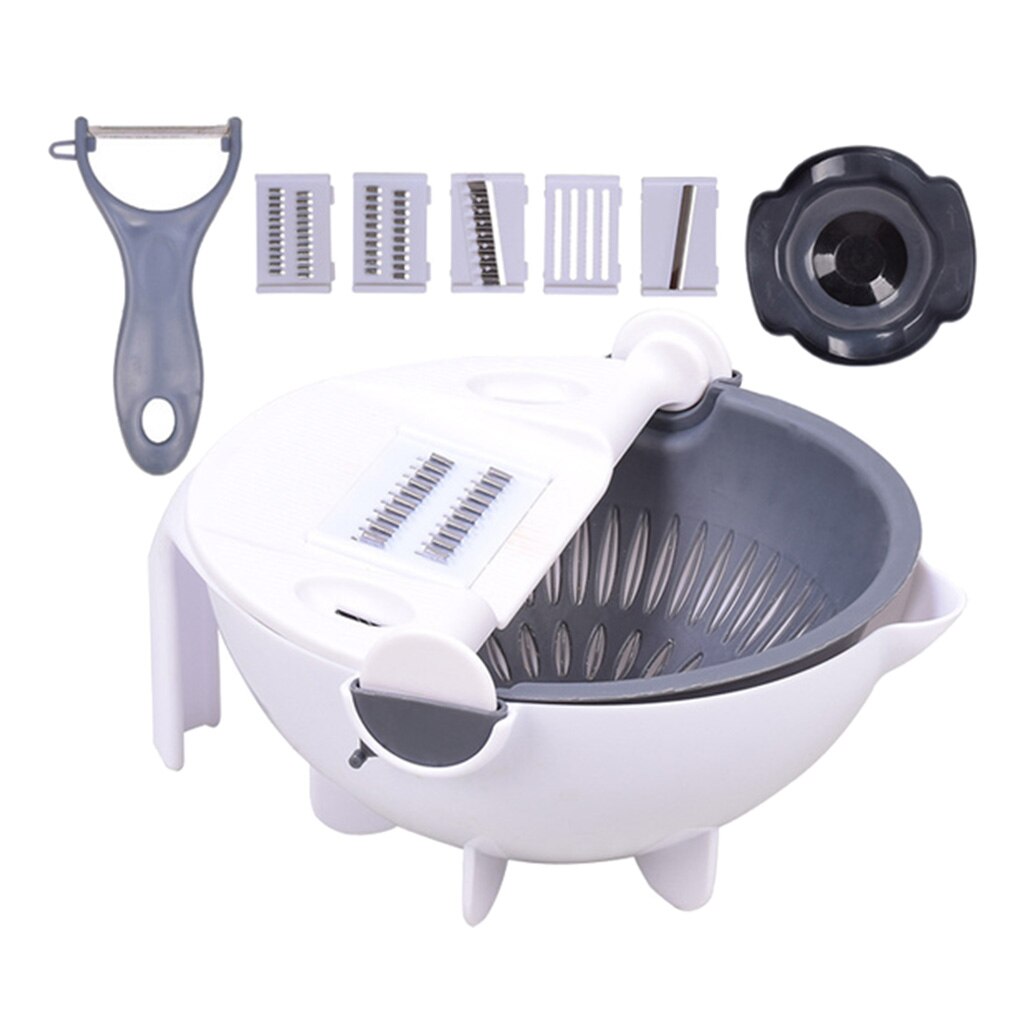 Multi-function Rotate The Vegetable Cutter Slicer Kitchen Tool Kitchen Hand Julienne Grater Fruit Storage Container