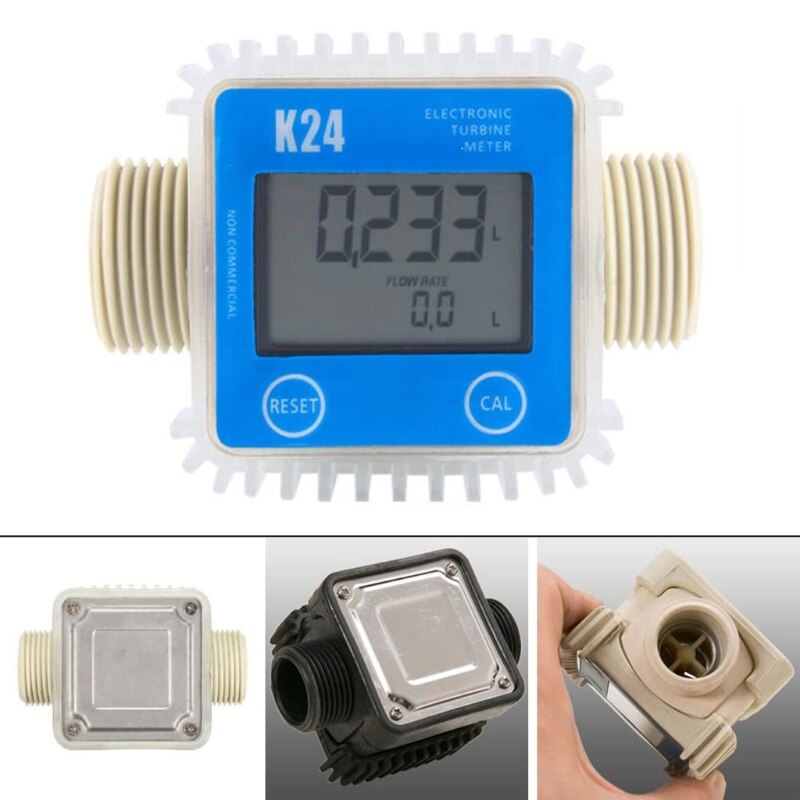 K24 Turbine Digital Oil Fuel Flow Meter Gauge For Chemicals Liquid Water U1JB