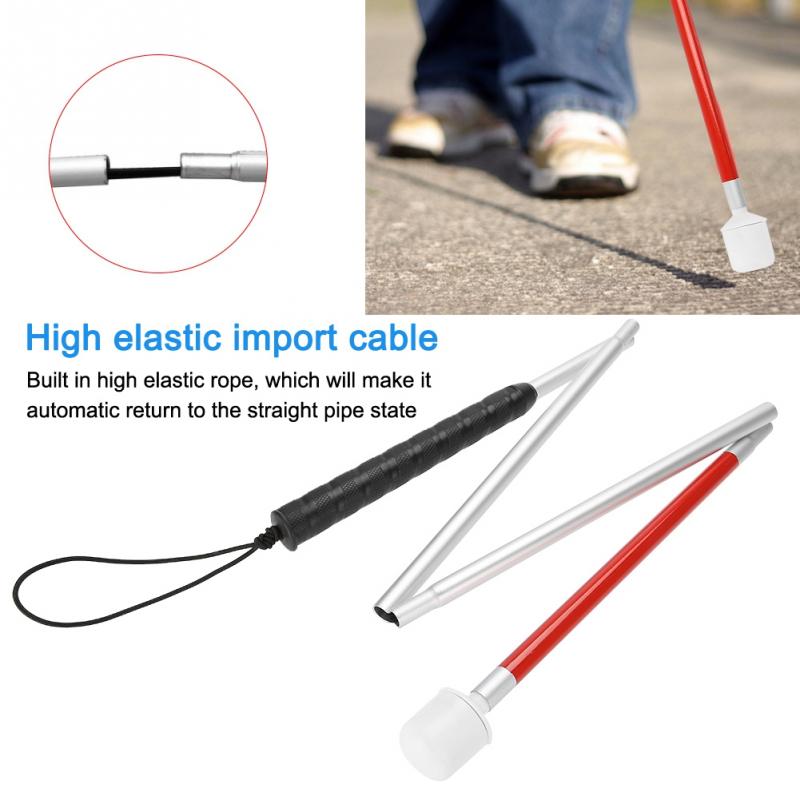 13mm diametre sammenfoldelig reflekterende anti-slip stok krykke bærbar anti-chok guide spadserstok til blinde mennesker