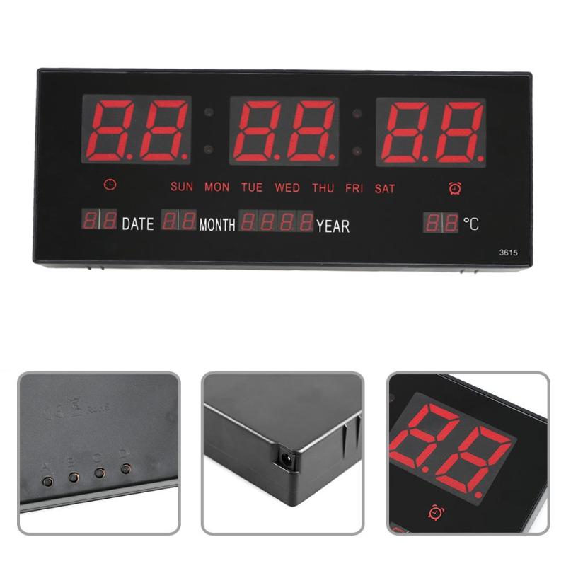USB Digital Alarm Clock LED Electronic Clock Backlight Snooze Mute Voice Calendar Desktop Clock EU Plug