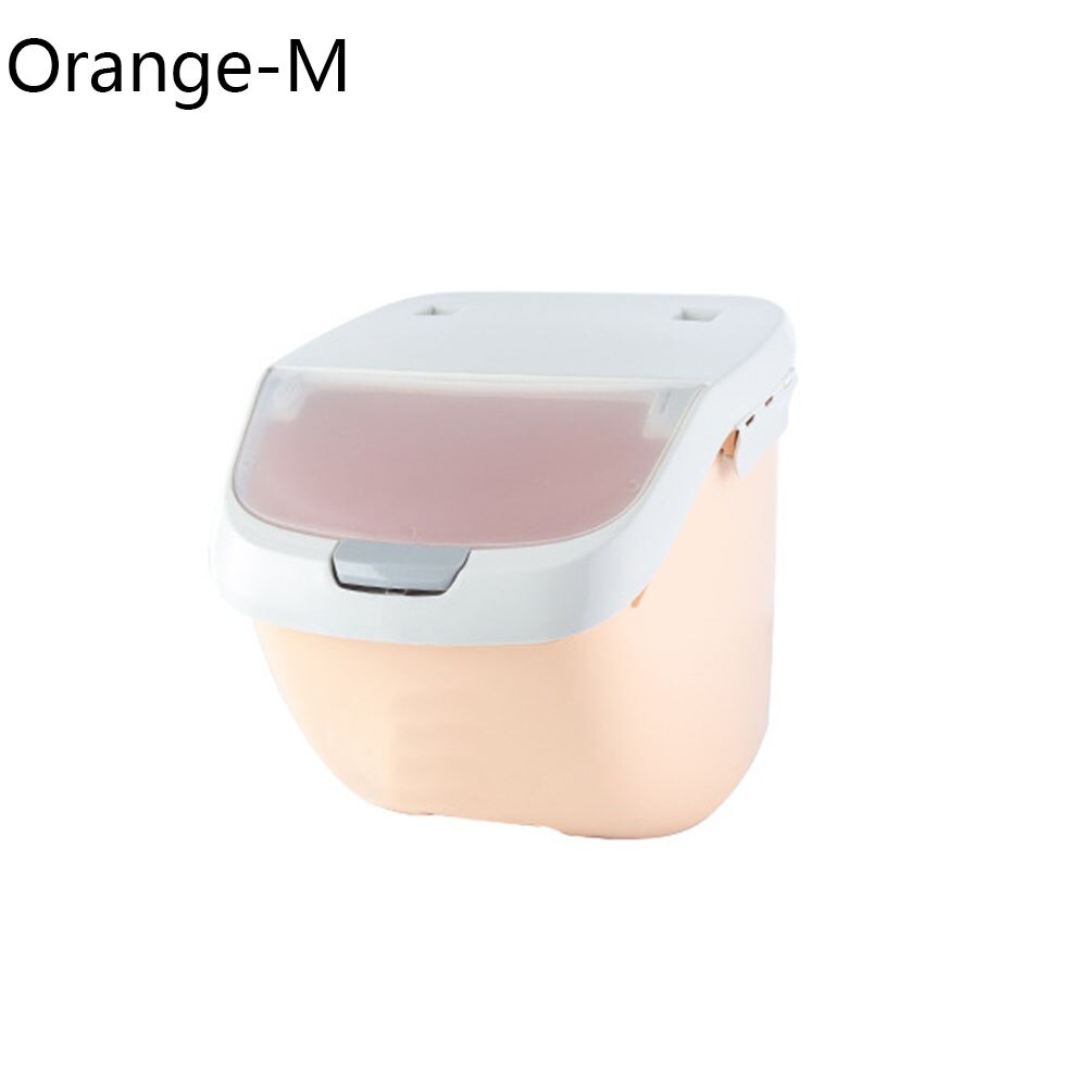 Cubo alimentador de plástico para perros y gatos, contenedor de comida fresca de gran capacidad, almacenamiento en seco antioxidante, barril y taza medidora