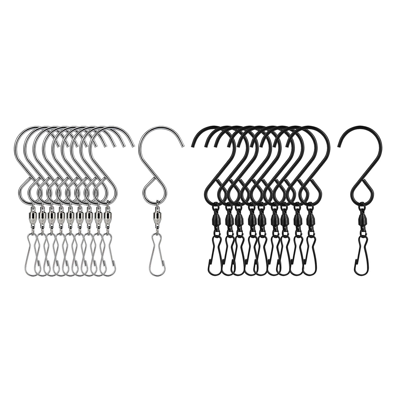 10 Pack Stainless Steel Swivel S Hooks Clips Hanging Planter Pot Solar Lights Bird Feeder