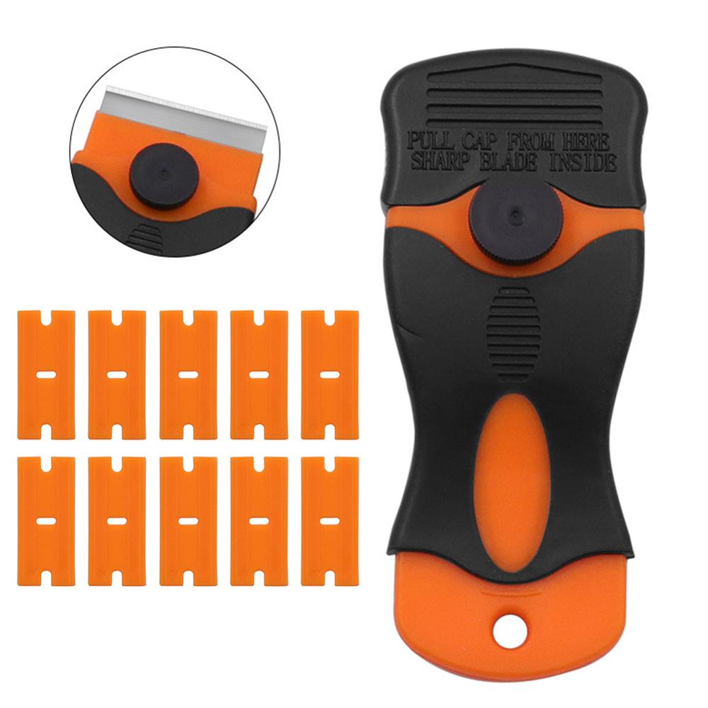 Car Window Tint Ceramic Glass Oven Razor Scraper Plastic Handle Razor Scraper Ceramic Glass Oven Window Tinting Tool Blade: Plastic Blade