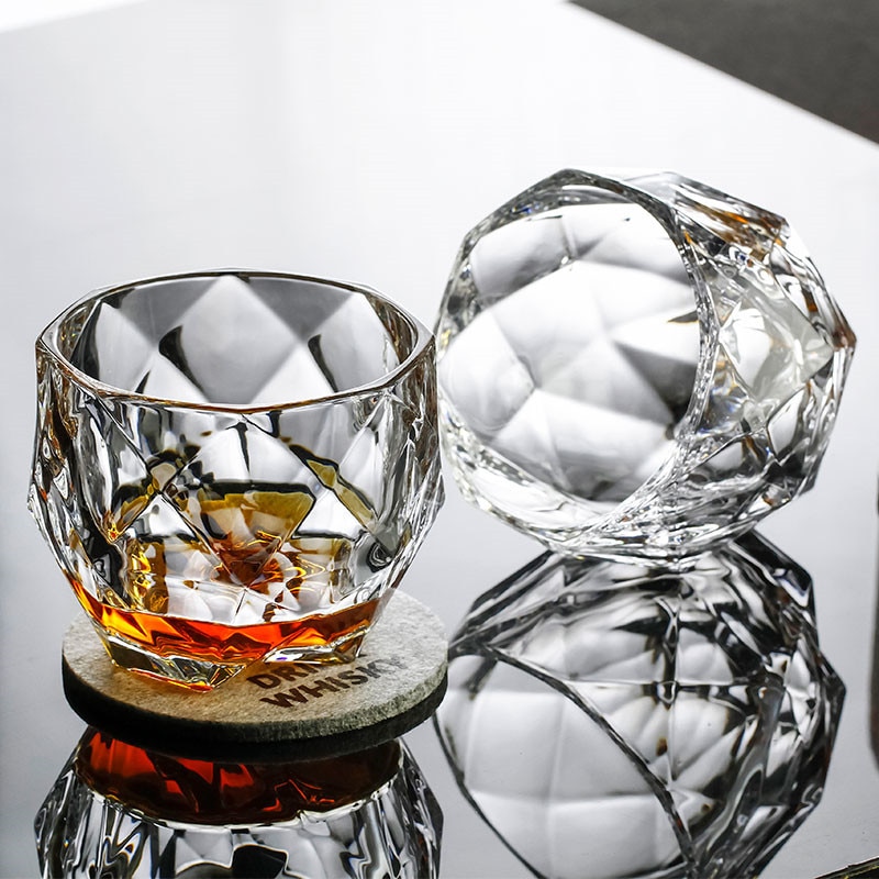 Transparante whiskybekers geometrische kristallen wodka beker huishoudelijke wijn cocktailbeker bar bier likeur mok drinkgerei