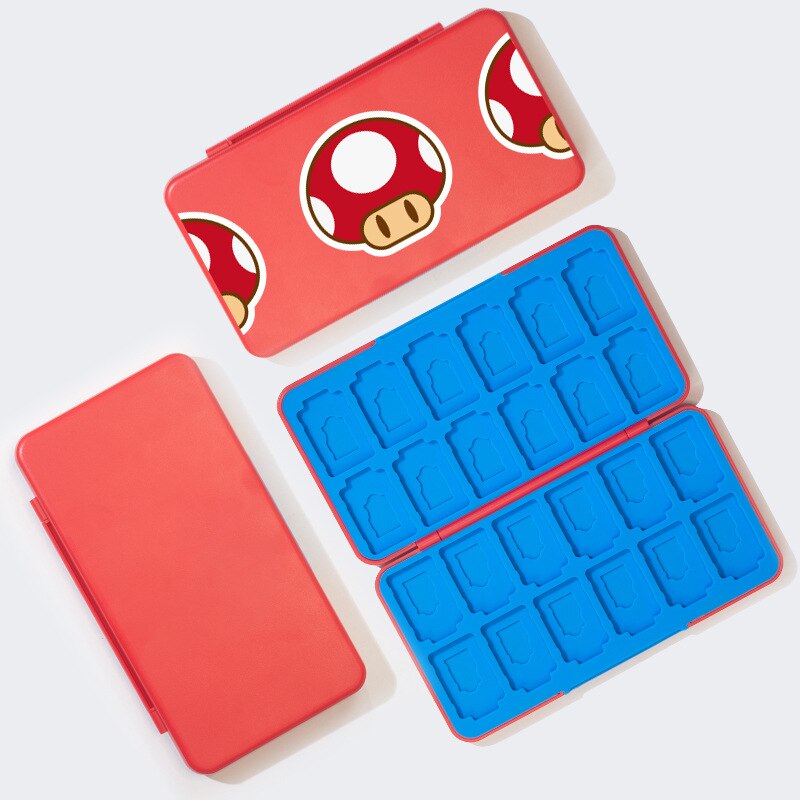 Caja de almacenamiento para tarjeta de juego de Nintendo Switch, funda de silicona magnética 3D para accesorios de Nintendo Switch, 24 en 1, novedad: Rosa