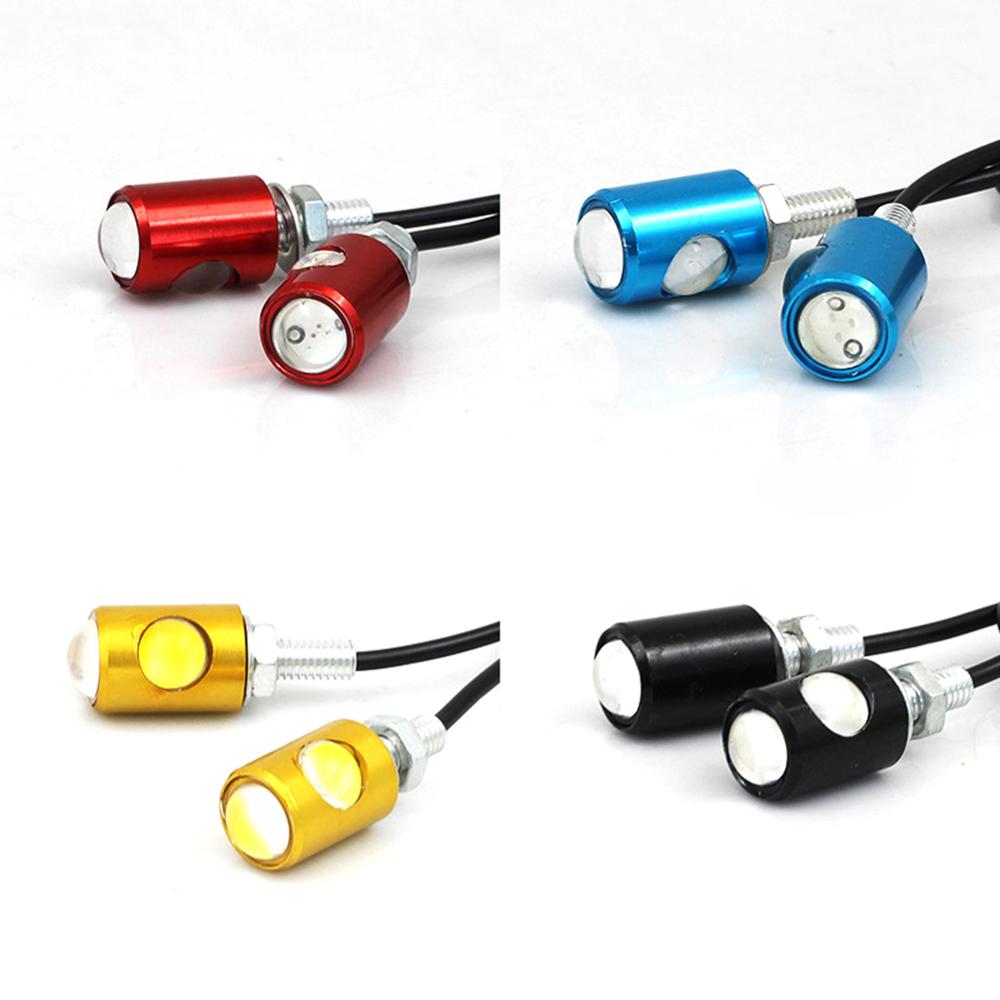 Luz Led estroboscópico de 12v para motocicleta, luz Flash de ojo de águila para motocicleta, foco de luz de freno de advertencia, 2 unidades por par, 7 colores