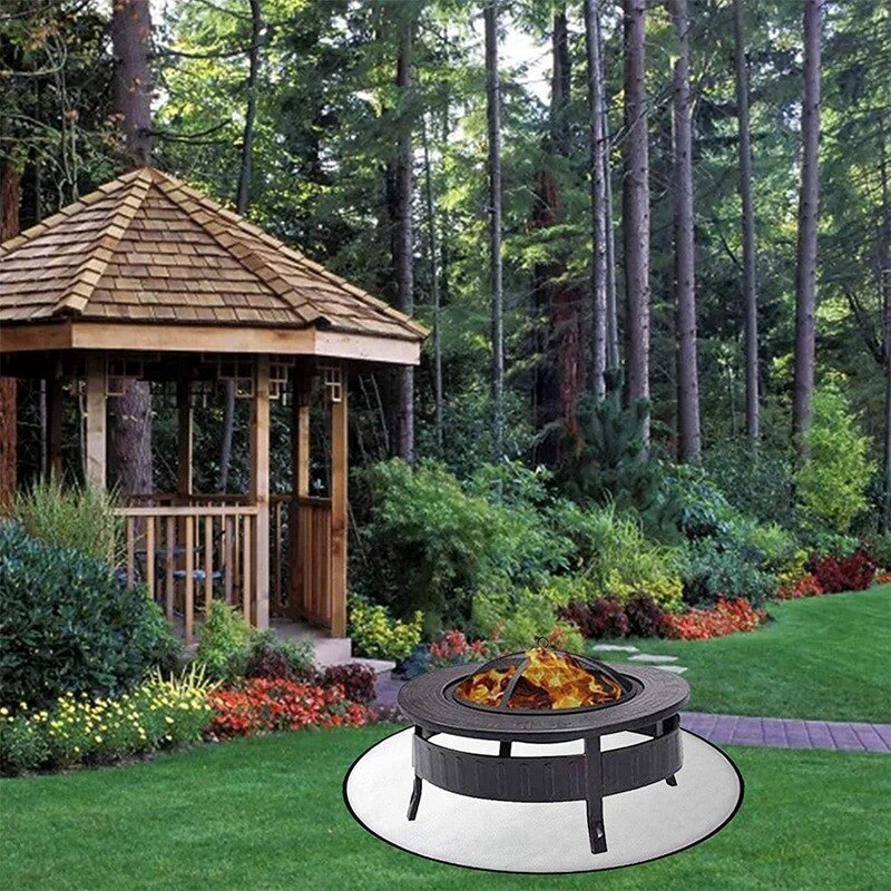 32In Round Fire Pit Mat,Grill Mat Deck Protector F... – Grandado