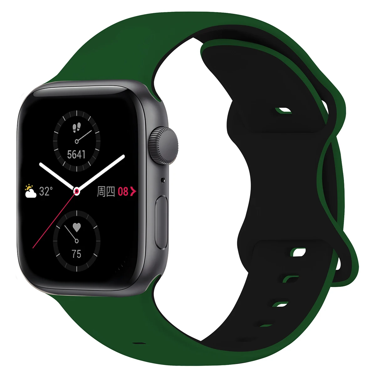 Tofarget sportssilikonrem til apple watch ultra 2 49mm 46mm 45mm 44mm 42mm rem til iwatch series 10 9 8 7 6 5 4 klokkerem: Xxl / Svart