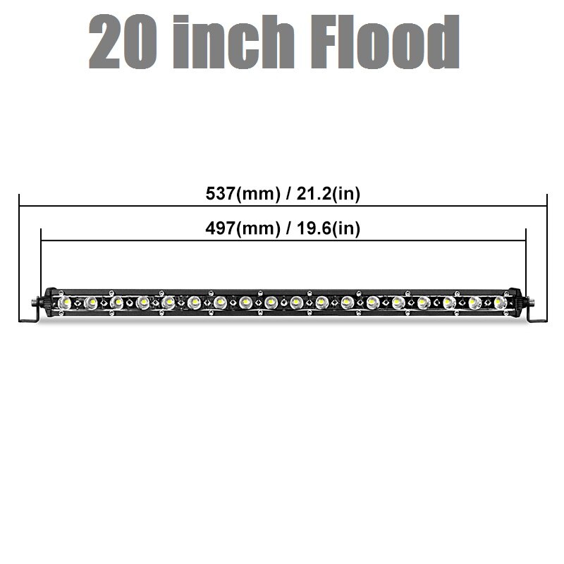 7 10 13 20 Inch Enkele Rij Offroad Led Licht Bar 18 W 36 W 54 W Led Verlichting bar Flood Spot Beam Dagrijverlichting Atv Suv: 20inch flood