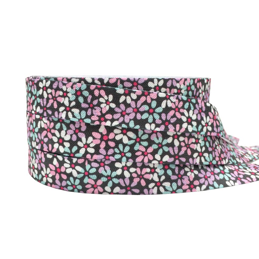 5 yards 16mm søte blomster bladfold over elastiske bånd baby pannebånd jenter hårbånd hår tilbehør håndverksutstyr: P1057