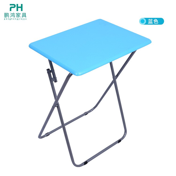 Folding Simple Student Table Small Family Multifunctional Camping Table Outdoor Portable Folding Computer Table Office Desk: Blue