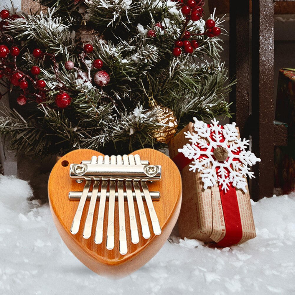 Retro Kalimba Draagbare Duim Piano Houten Exquise Vinger Harp Muzikale Mbira Instrument Voor Kinderen Volwassen Beginners 8 Toetsen