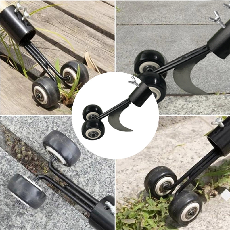 Garden Weeding Hook Retractable Metal Rod Outdoor Crevice Weeder Gap No Need Bend Over Scroll Wheel Weeding Garden Tools