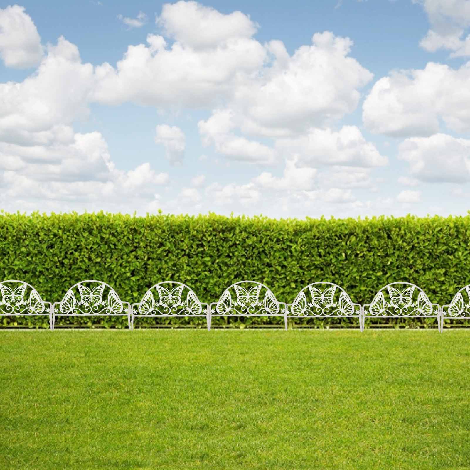 4PCS Outdoor Fence White Plastic Picket Fence Garden Border Edging Can Be Spliced And Disassembled Guardrail Wedding Decor Fence