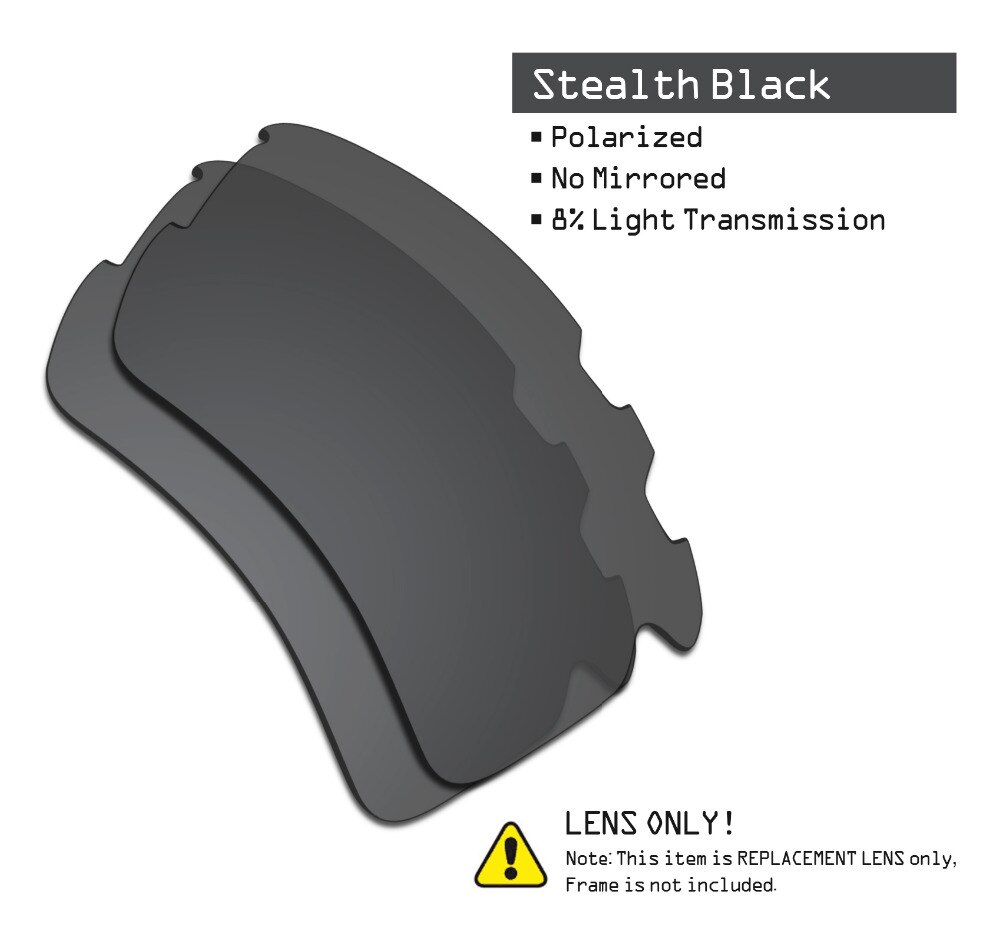 SmartVLT 2 Pairs Gepolariseerde Zonnebril Vervanging Lenzen voor Oakley Flak Jacket XLJ Vented Stealth Zwart en Amber Bruin