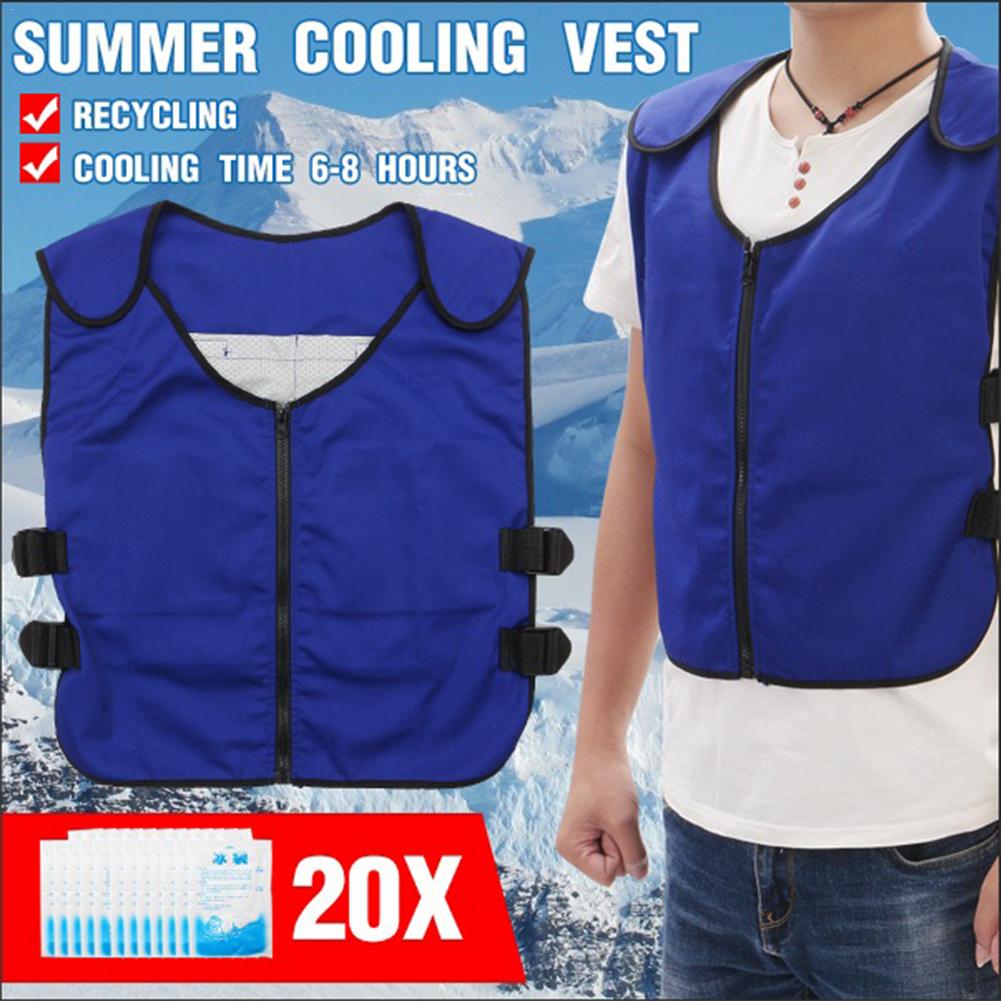 Outdoor Summer Body Cooling Vest Jacket Ice Bag Human-Conditioned Clothing Riding Fishing Cooling Vest Anti High Temperature