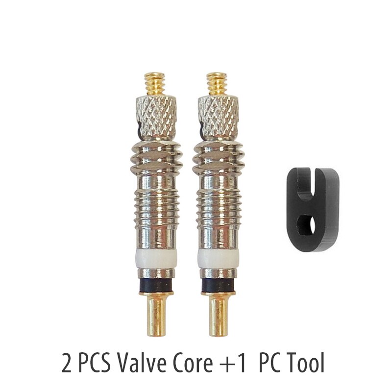 Cykel aftagelig presta ventilkerne cykel udskiftning messing tubeless kerne fjerner værktøj til tubeless road mtb cykel: 2 stk