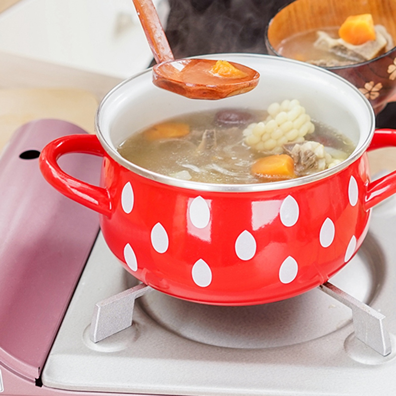 2,2 L Eanmel Kochen Topf Erdbeere Verdickung Emaille Heißer Topf 18Cm Suppe Topf Induktion Herde Gas Allgemeine