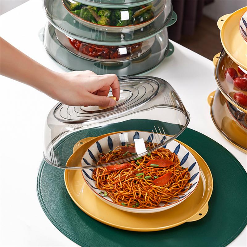 Thermal Insulation Cover For Household Leftovers Multi Layer Transparent Large Capacity Space Saving Long Temperature Lock Time