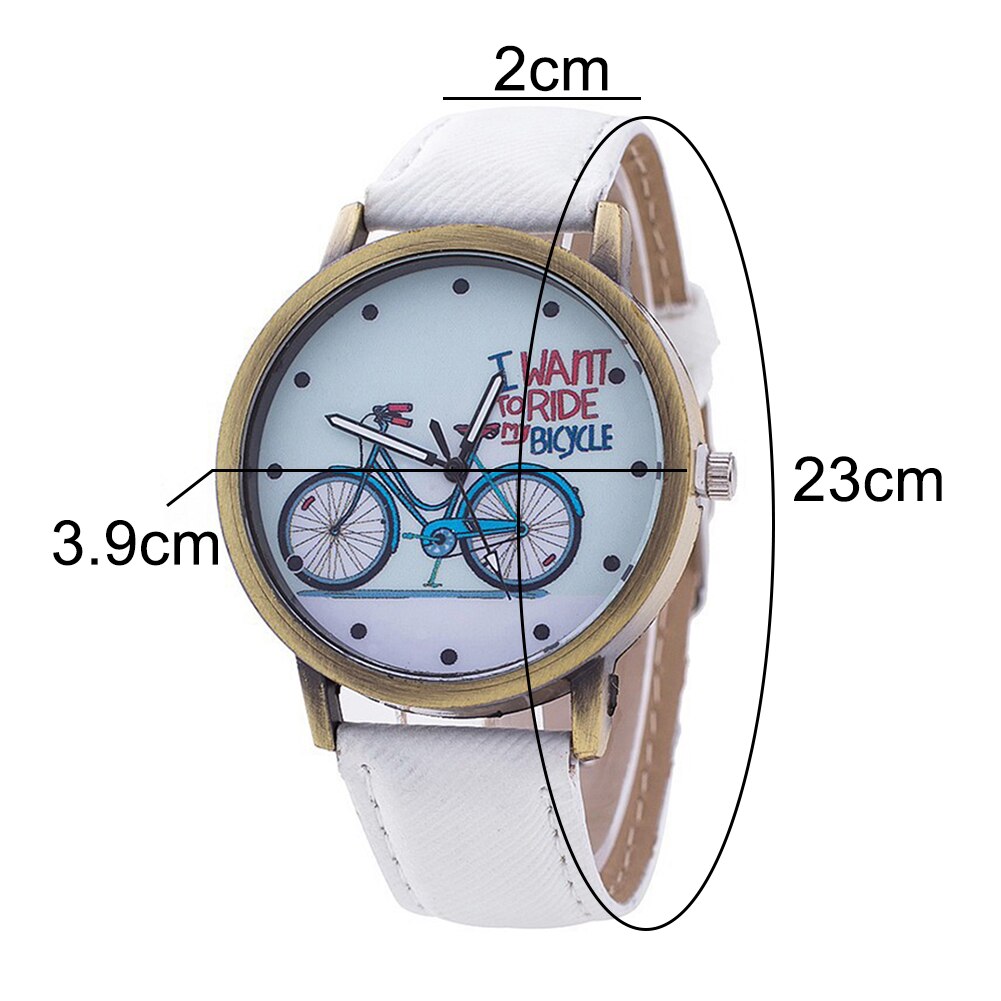 Unisex horloge trendy retro fiets canvas band wijzerplaat meisjes polshorloge leer analoog dames quartz horloges armband relogio