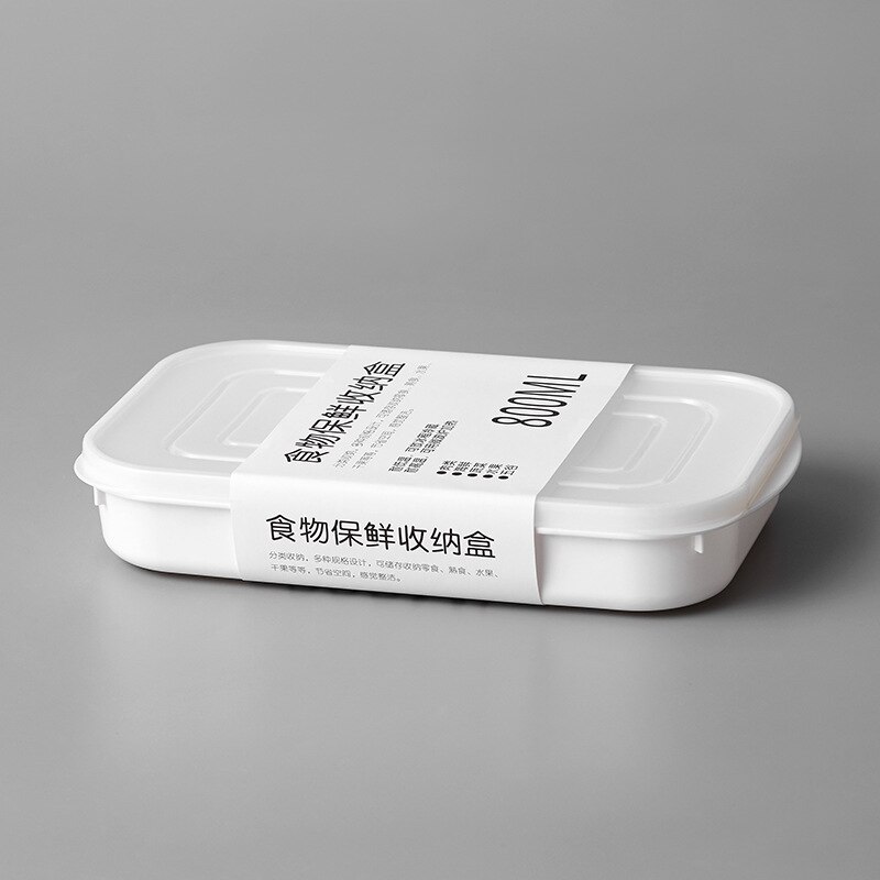 Household Sealed Food Sorting Storage Box Fresh-keeping Box Kitchen Moisture-proof Stackable Bento Box Refrigerator Organizer: 800ml