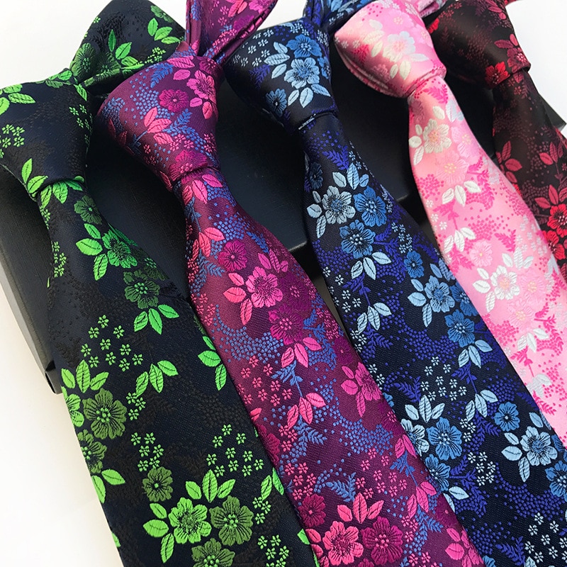 Fabrik 8cm slips blomster blomst jacquard vævet klassiske mænd halsbånd bryllupsfest gravatas brudgom silke slips