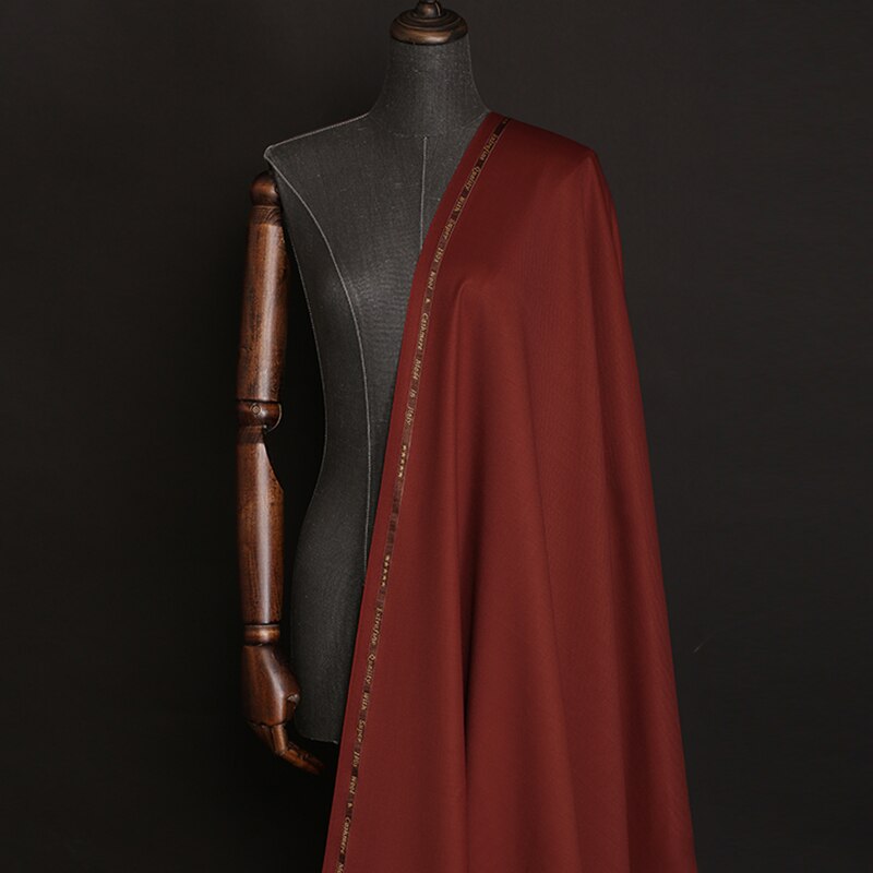 19 høst 154cm bredde ull silke merke stoff til kvinner kjole ren farge klut gjør-det-selv sying