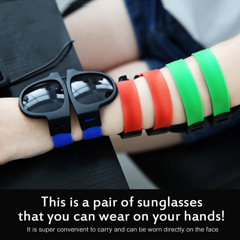 Pieghevole schiaffo braccialetto sport pesca occhiali da suola donna Slappable bracciale occhiali da suola per uomo polsino piega tonalità occhiali