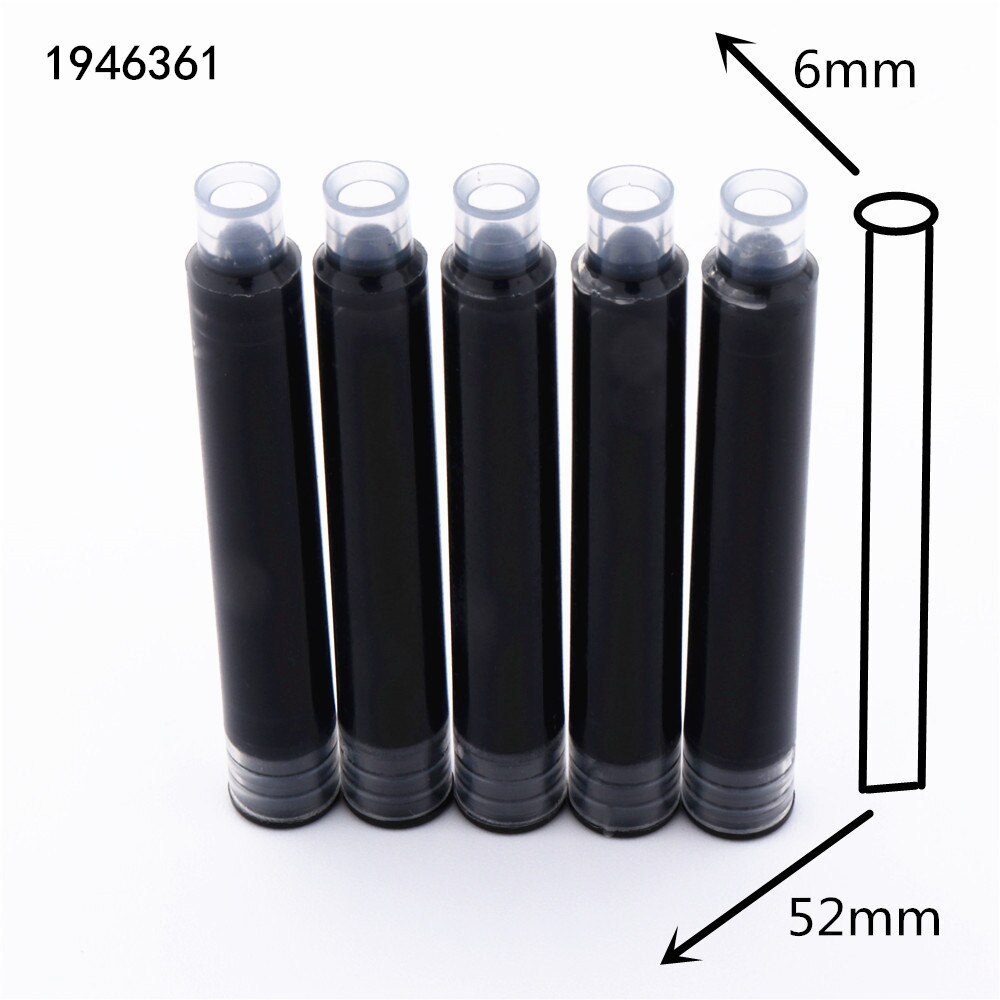 Pluma estilográfica de , suministros de papelería escolar para estudiantes, 410 colores brillantes, para oficina, novedad: Big 5pcs ink Black