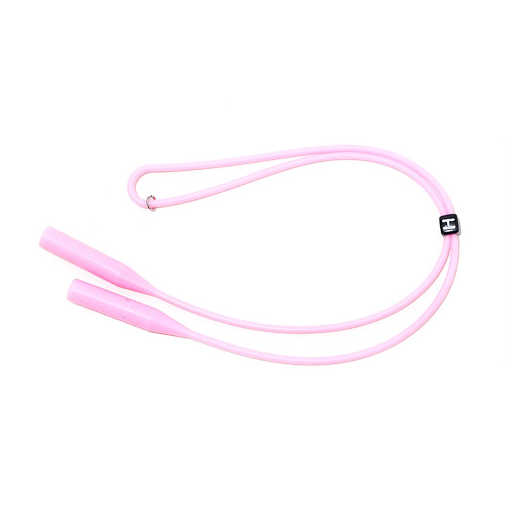 Silicone world Adjustable Silicone Eyeglasses Straps Sunglasses String Ropes Glasses Chain Sports Holder Elastic Anti Slip Cords: Pink