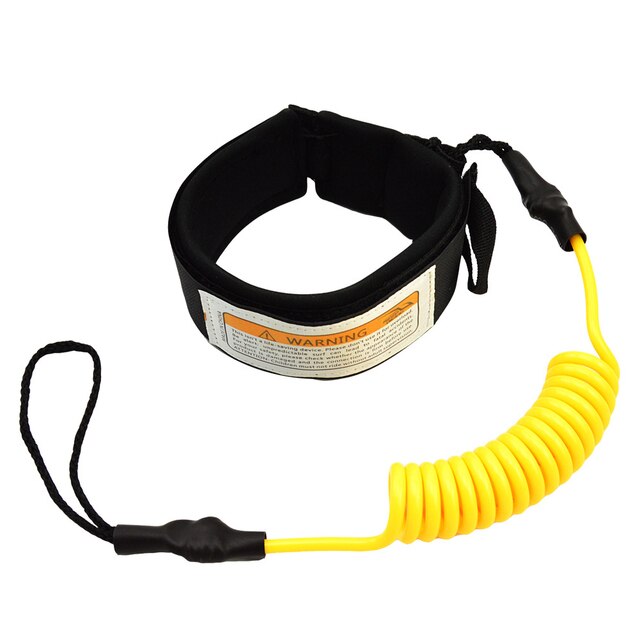 Laisse de cheville pour planche de Surf 55.5CM, élastique enroulé, planche de Paddle, corde de jambe, planche de Surf, sangles de sécurité: Foot rope-Yellow