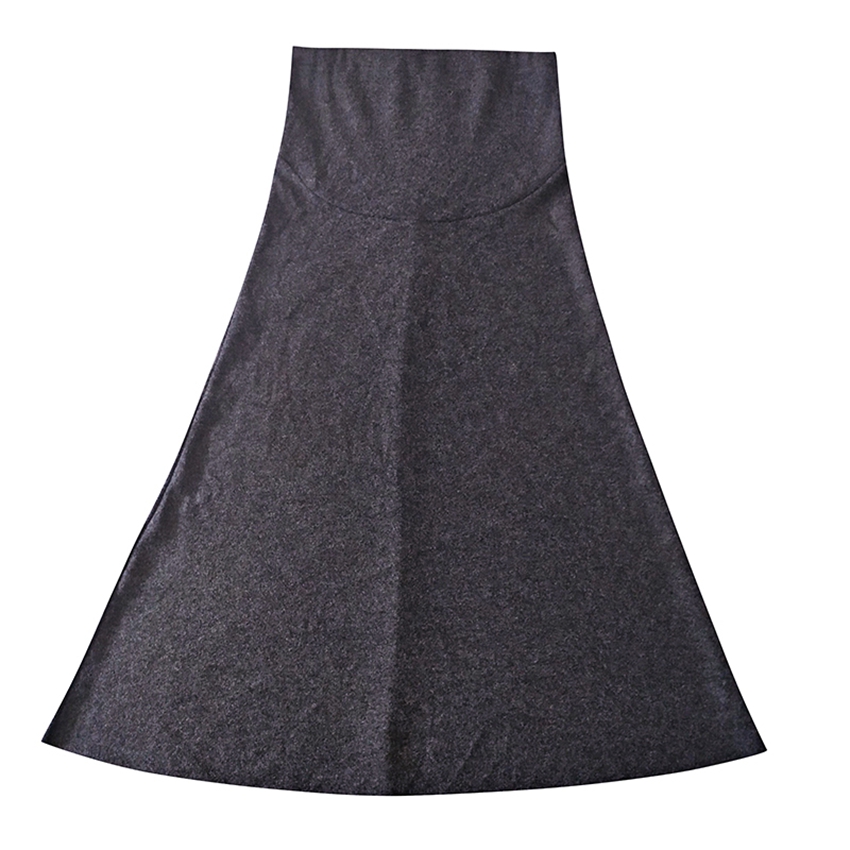 Falda larga de punto para mujer embarazada, Vestido largo de maternidad, de otoño e invierno,
