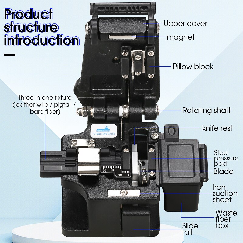 AUA-X0 High-precision fiber cleaver with waste fiber box, fiber optic cable cutter, fiber fusion splicer cutter