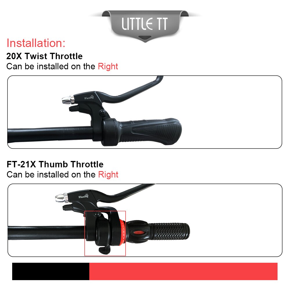 Electric Bicycle Finger Thumb Throttle ebike Whole Throttle Half Twist Throttle Handle for Electric Scooter Bike Conversion Kit