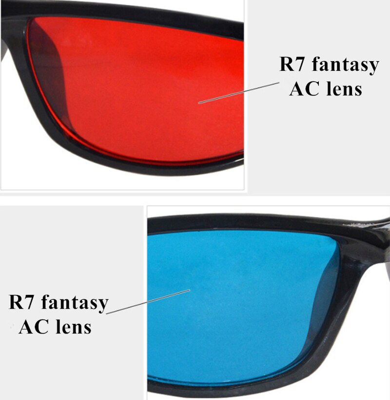 Black Frame Universal 3D Plastic glasses/Oculos/Red Blue Cyan 3D glass Anaglyph 3D Movie Game DVD vision/cinema