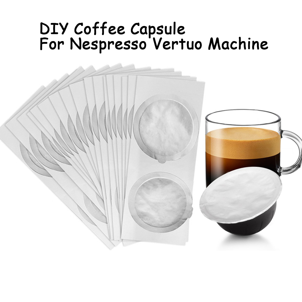 Food-Grade Nespresso Vertuo Refillable Cover Seal Sticker Nespresso Vertuoline Adhesive Coffee Capsule Brewer Lid Foil 62MM