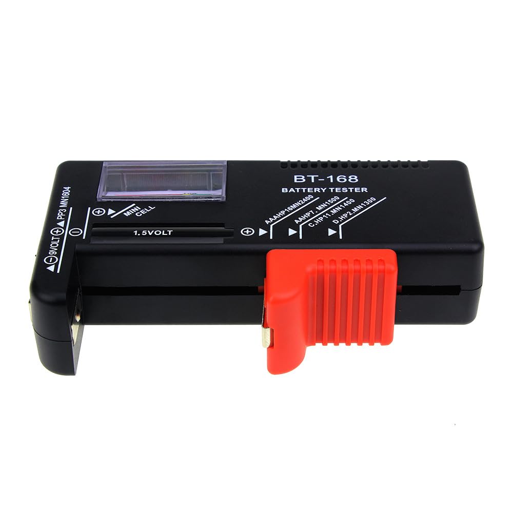 Battery Tester, Universal Battery Checker Small Battery Testers for AAA AA C D 9V 1.5V Button Cell Household Batteries BT-168