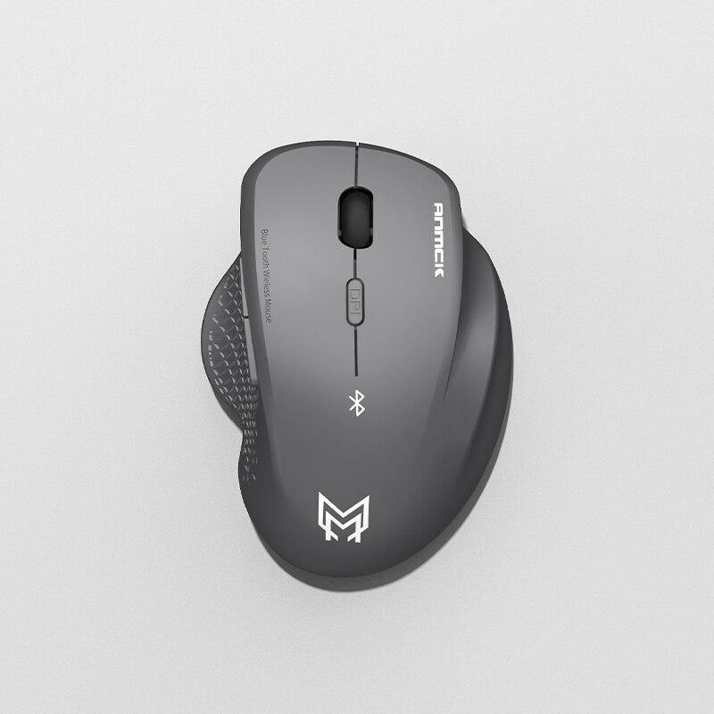 Anmck PM2 2.4G Wireless Gaming Mouse Office Business Silent Optical Mice USB Rechargeable Ergonomic Mouse For Computer PC Gamer: Bluetooth Mouse-Grey