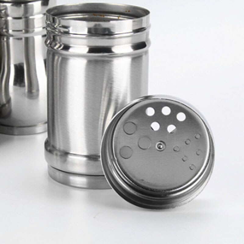 Spice Jar Rotating Cover Salt Sugar Bottle Multi-purpose Spice Pepper Shaker Seasoning Can Stainless Steel Kitchen Gadgets 1Pc