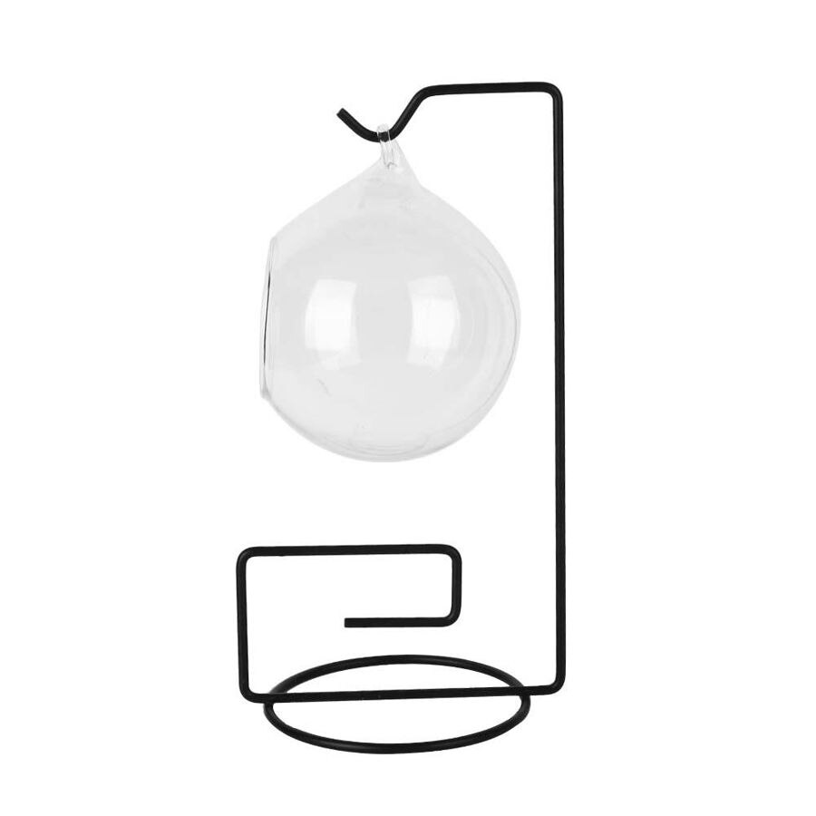 Mini FishTank Aquarium Desktop Hanging Glass Transparent Mini Fish Tank Metal Stand Bracket Aquarium Home Decoration Fish Tank