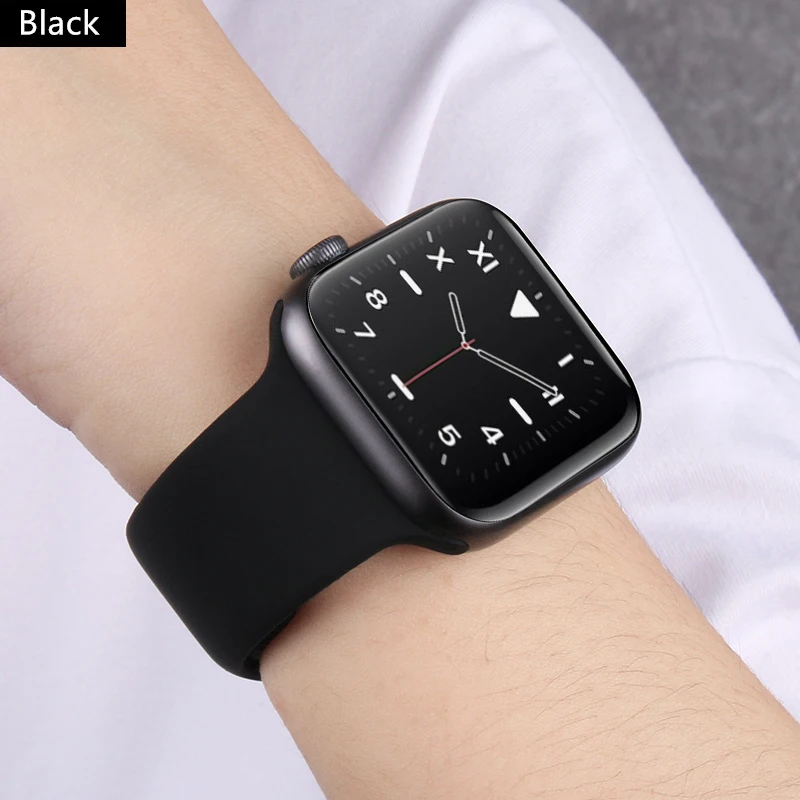 Silicone Strap For Apple Watch Band 45mm 44mm 40mm 41mm 42mm 38mm 49mm 46mm bracelet iwatch series 10 9 8 7 se 3 5 6 Ultra band