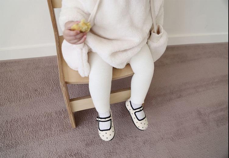 Vår höst barn bebis flicka pojke byxor bebis flickor leggings rosett bomull mjuk ventilerande stickade snygga leggings