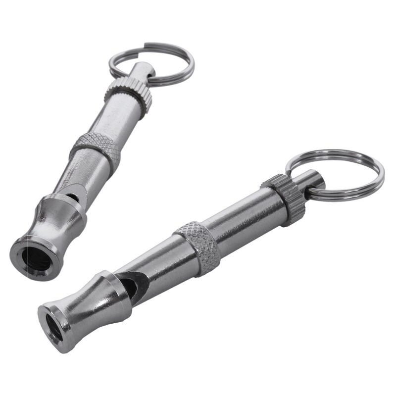 5 x ultrasone fluitjes voor hondentraining zilverkleur