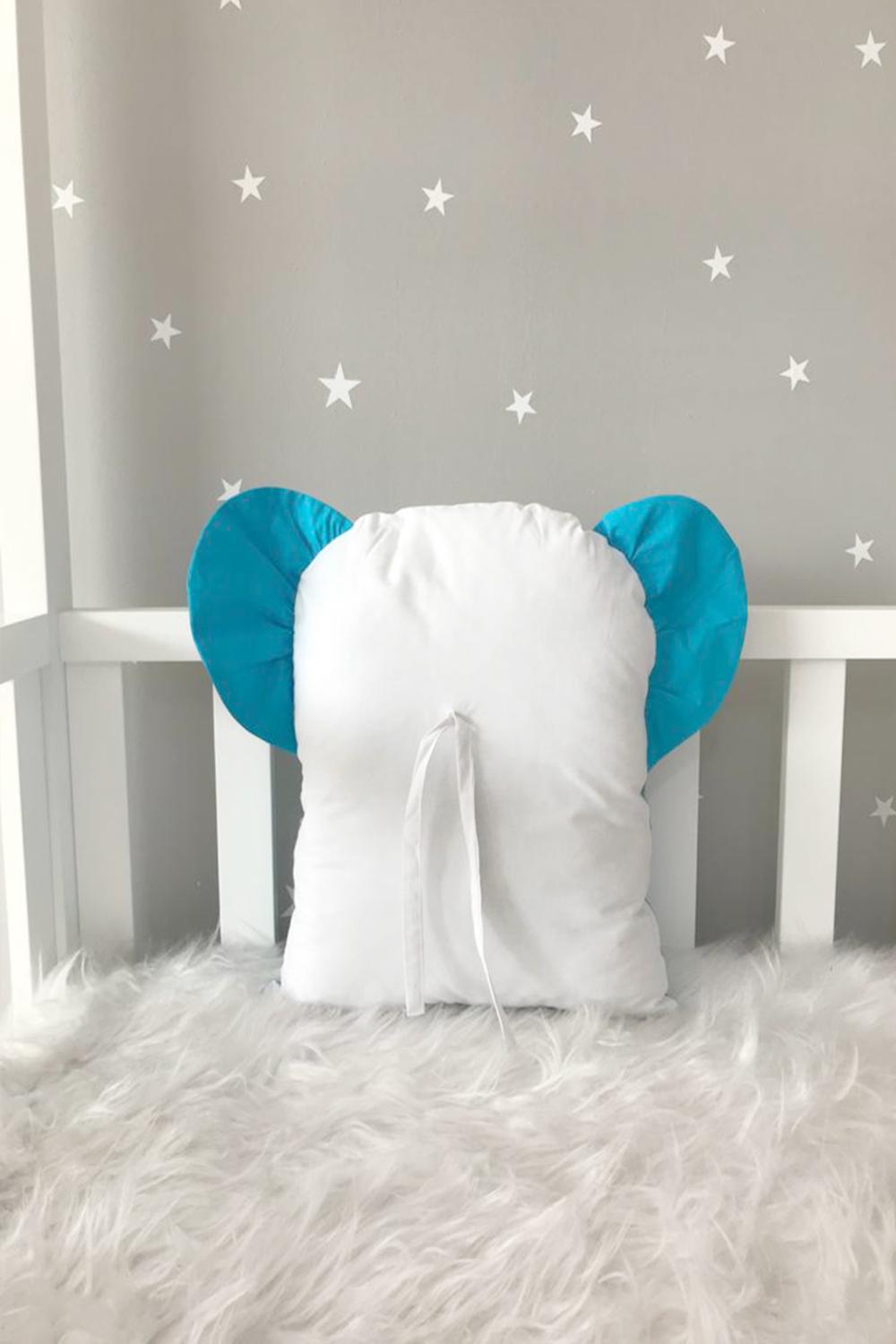 Jaju Baby Kidimoon Blauwe Olifant Wieg Bescherming Decor Kussen