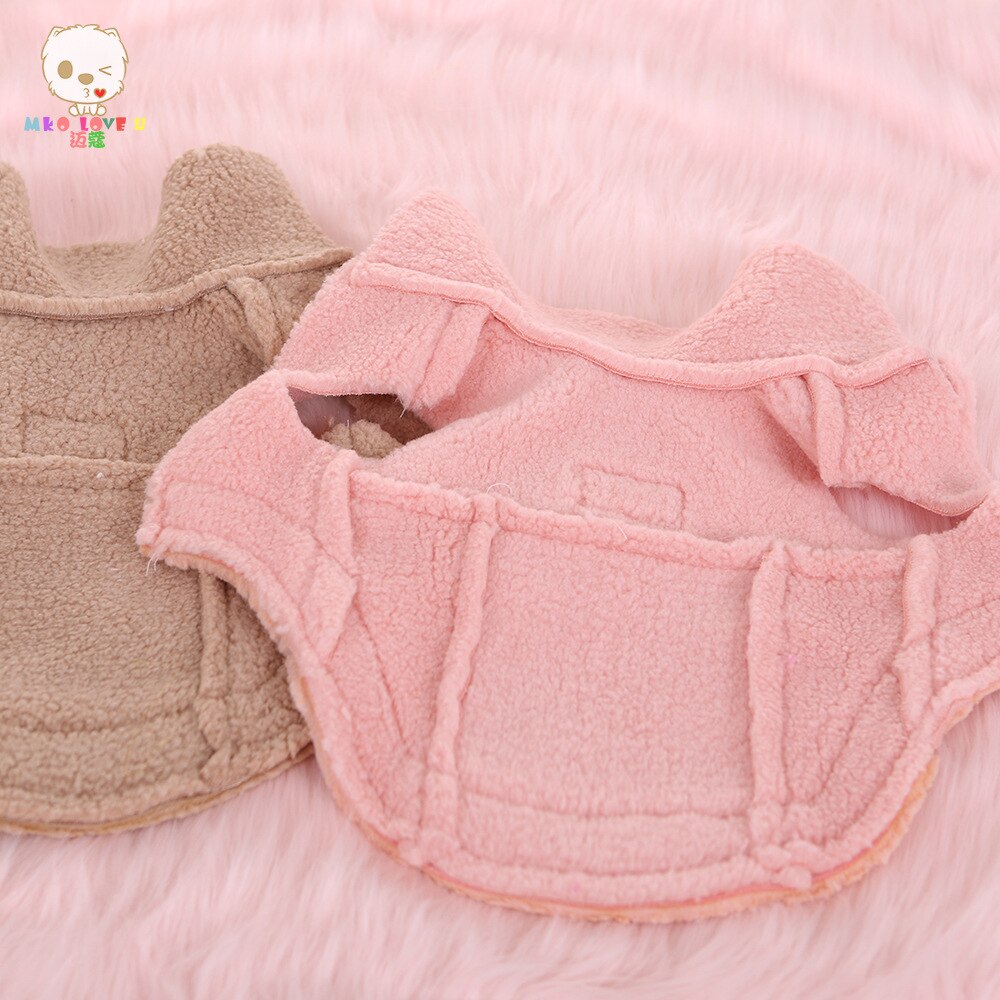Zunea Kleine hond jas fleece winterjas puppy kleding zacht warm vest koud weer trui huisdier kleding voor chihuahua hondje katten bruin S Zunea Kleine hond jas fleece winterjas puppy kleding zacht warm vest koud weer trui huisdier kleding voor chihuahua hondje katten bruin S