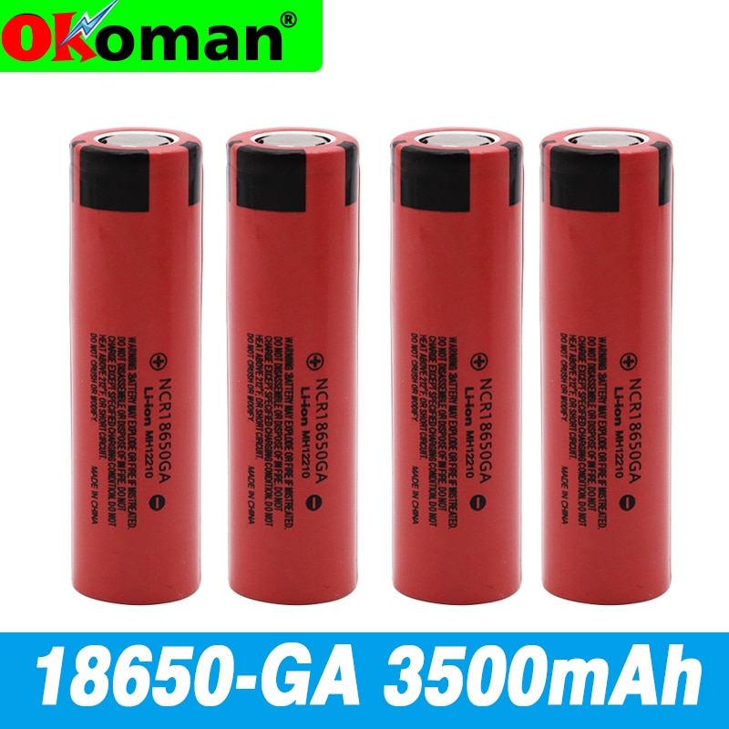 Batería de litio recargable de parte superior plana, NCR 18650GA 30A de 3,7 V 3500mAh 18650, adecuada para baterías de herramientas eléctricas, novedad de 100%